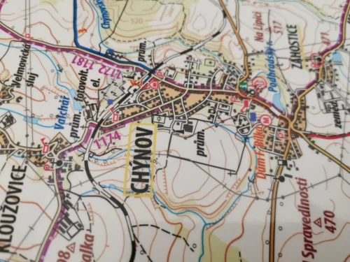 turistická mapa města Chýnov