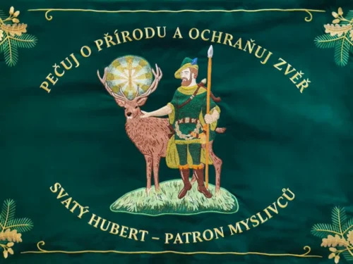 vyšívaný myslivecký prapor Kamenný Újezd