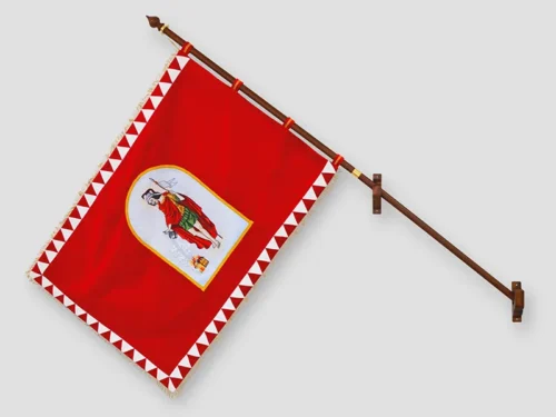 hasičská slavnostní vlajka na žerdi